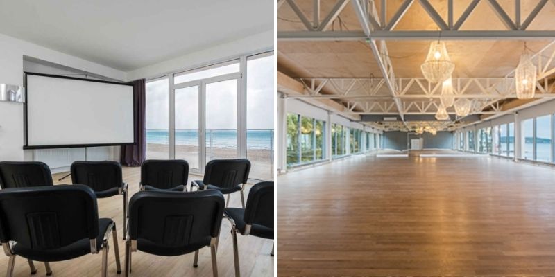 Nowa Zatoka dysponuje dwiema salami konferencyjnymi - małą i dużą. Obie można zobaczyć na zdjęciach. Fot. materiały Nowej Zatoki Nowa Zatoka dysponuje dwiema salami konferencyjnymi - małą i dużą. Obie można zobaczyć na zdjęciach. Fot. materiały Nowej Zatoki